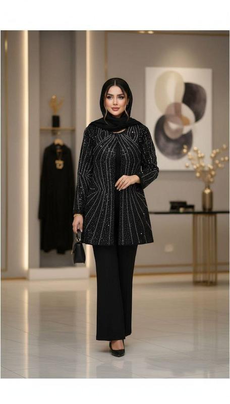 مانتو مجلسی زنانه  مجلسی زنانه مانتو کتی نگینی زنانه 