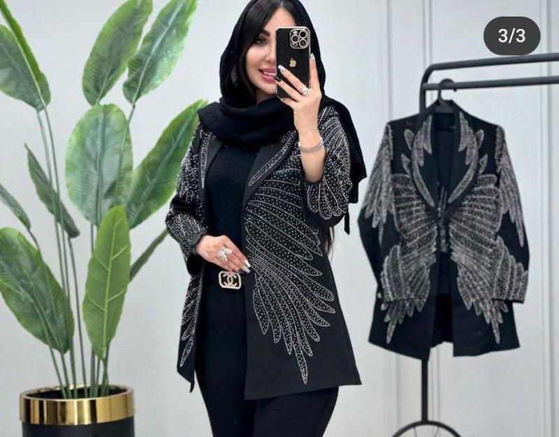 مانتو کتی مجلسی نگینی طرح طاووس
