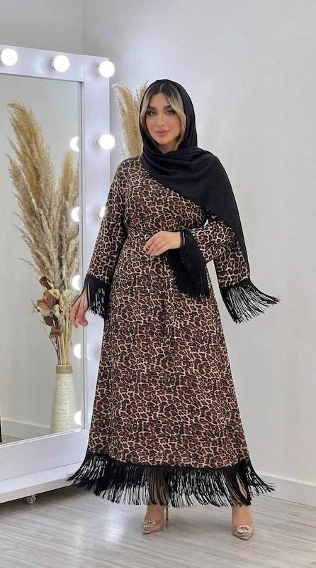 ماکسی زنانه پلنگی ، مانتو عبایی الیزه ، ماکسی مجلسی ، عبا مجلسی ، پیراهن بلند و پوشیده زنانه 