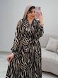 پیراهن حریر روشا ، ساحلی بلند و  استین دار و پوشیده زنانه ، پیراهن ساحلی پلنگی 