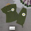 ست تاپ و شلوارک گل ، ست ورزشی زنانه ، ست تیشرت و شلوارک زنانه 