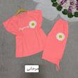 ست تاپ و شلوارک گل ، ست ورزشی زنانه ، ست تیشرت و شلوارک زنانه 