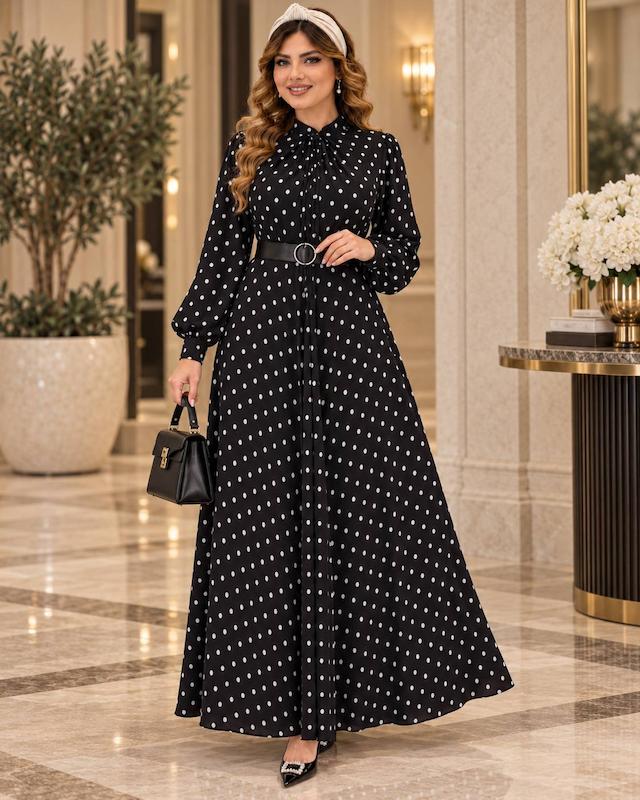 پیراهن زنانه بلند طرح توپی ، مانتو عبایی ، ساحلی آستین بلند و پوشیده ، ماکسی زنانه 