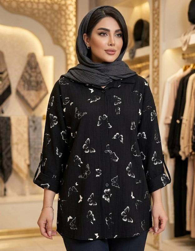 شومیز مانتویی زنانه ، تونیک مشکی زنانه ، پیراهن عروسکی زنانه 