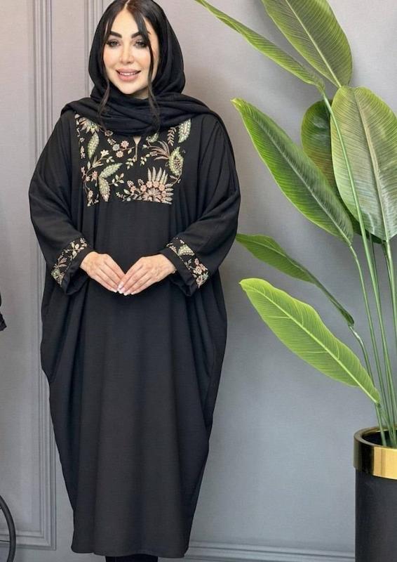 عبا الیزه گلدوزی ، عبا مجلسی ، مانتو عبایی ، پیراهن بلند و محجبه زنانه 