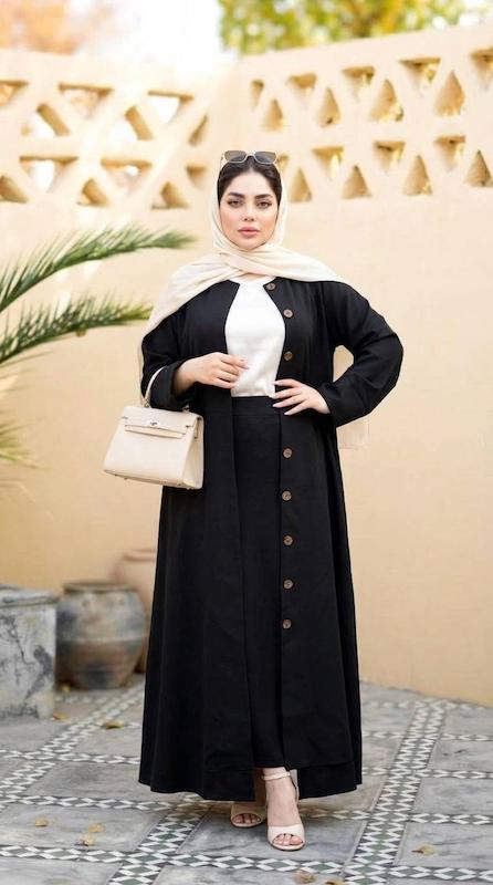 ست مانتو و دامن مجلسی زنانه ، مانتو کتی بلند و دامن زنانه ، لباس مجلسی پوشیده و محجبه 