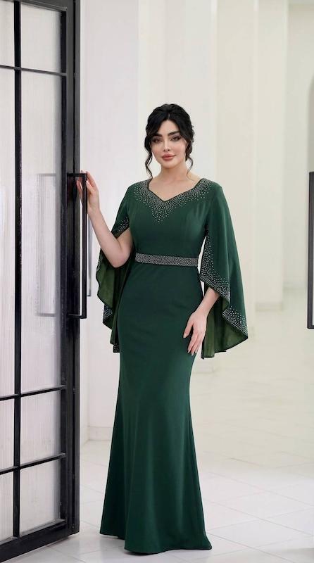 لباس مجلسی زنانه ، ماکسی مجلسی بلند و پوشیده و محجبه ، لباس مجلسی فرمالیته و نامزدی و عقد ، پیراهن مجلسی نگینی 