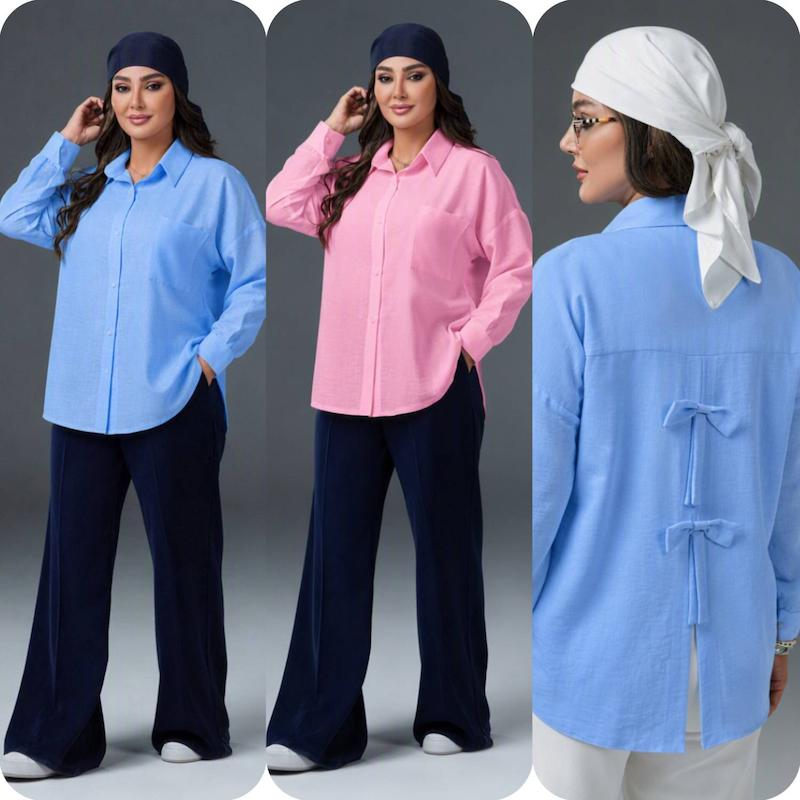 شومیز مانتویی زنانه عروسکی ، تونیک زنانه پاپیونی ، پیراهن دخترانه و زنانه عروسکی