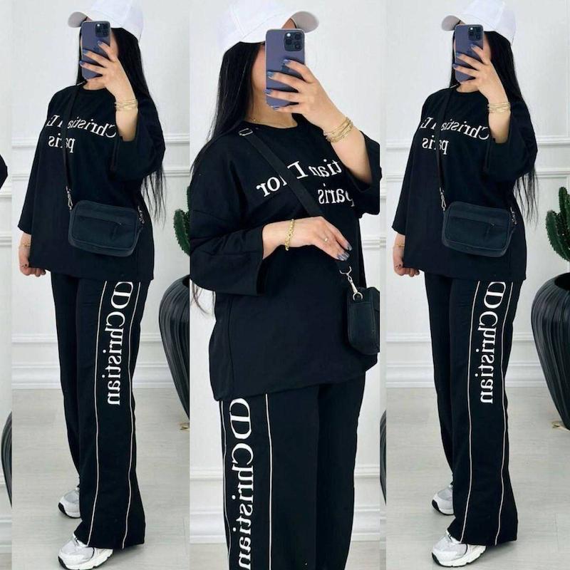 لباس زنانه ست تیشرت و شلوار زنانه ست لش دخترانه