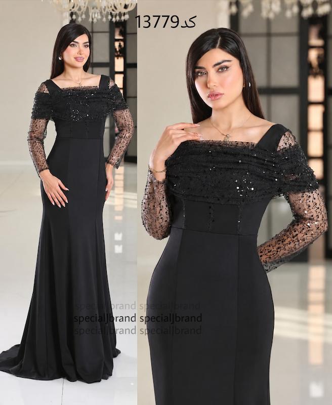 لباس مجلسی زنانه ، ماکسی مشکی بلند و استین دار محجبه ، ماکسی حراجی