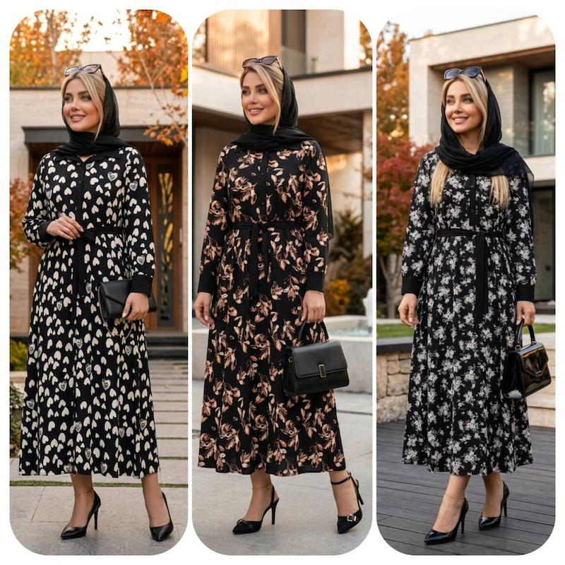 پیراهن ماکسی بلند و محجبه و استین بلند مجلسی ، عبا مانتویی زنانه ، ساحلی آستین بلند زنانه 
