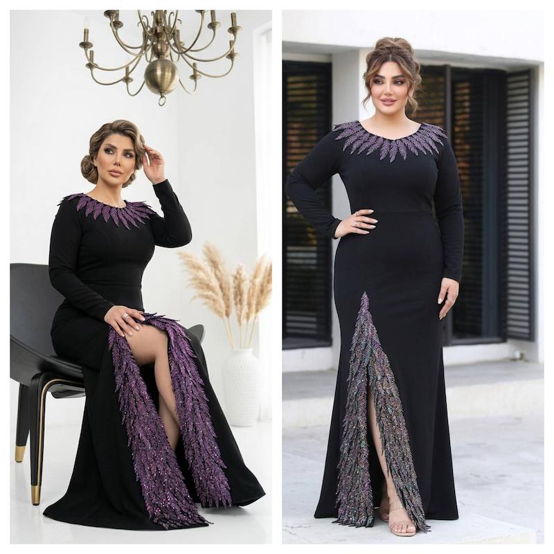 لباس مجلسی زنانه و دخترانه حراجی ، ماکسی مجلسی مخمل مشکی زنانه ، پیراهن ماکسی مجلسی بلند و استین دار و محجبه ، لباس مجلسی فرمالیته ، لباس مجلسی سایز بزرگ