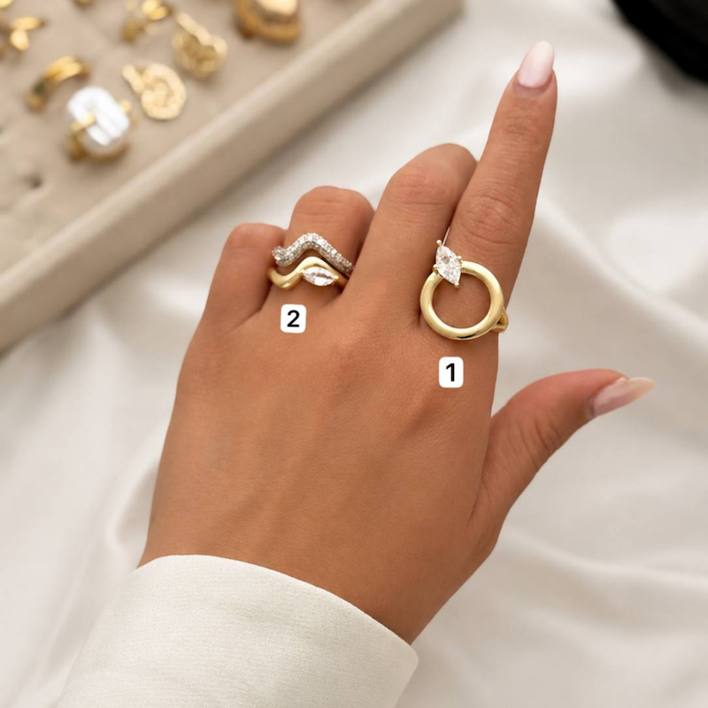 انگشتر گرد نگینی