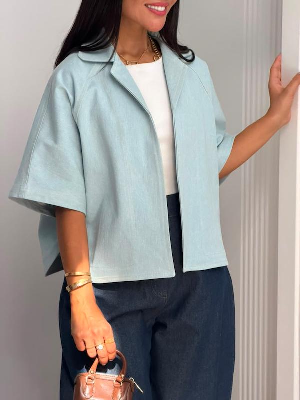 کت جین زنانه آبی روشن نیل