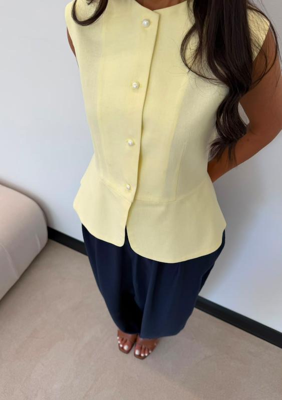 وست زنانه لینن مروارید