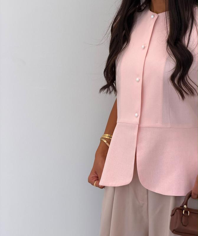 وست زنانه لینن مروارید
