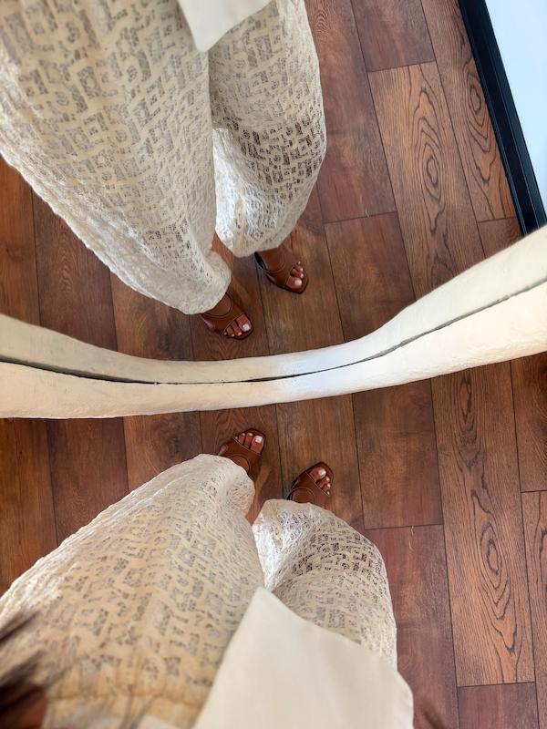 شلوار زنانه دانتل کرم