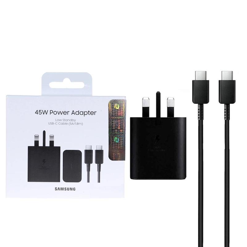 شارژر دیواری ۴۵ وات سامسونگ مدل EP-T4511 به همراه کابل دو سر Type-C (5A) - مشکی اصل گارانتی دار