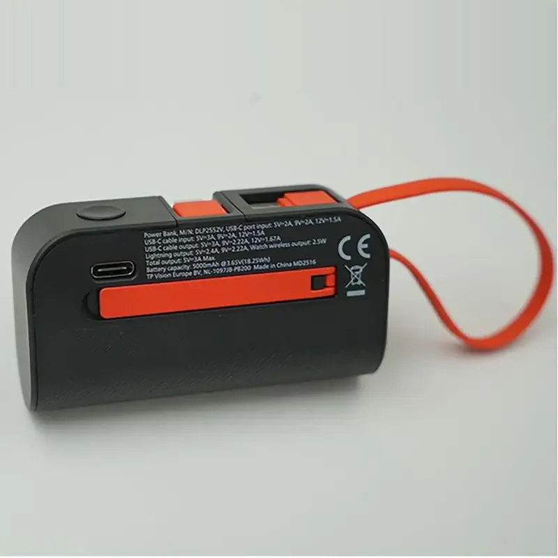 پاوربانک فیلیپس PD و فست شارژ Philips 5000mAh مدل DLP2552VB 18W - مشکی (گارانتی دوساله سی آوا)