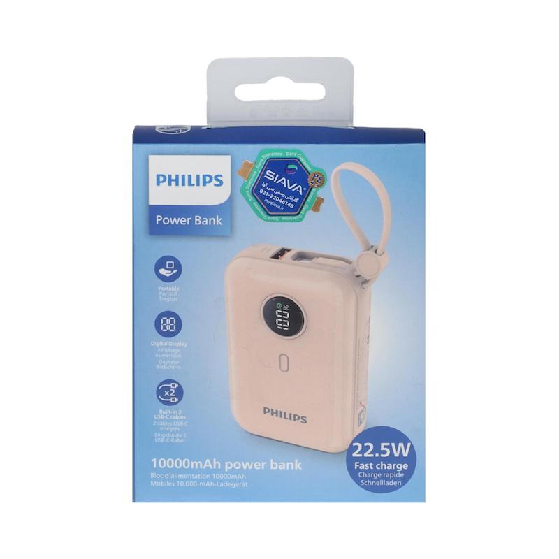 پاوربانک فیلیپس PD و فست شارژ Philips 10000mAh مدل DLP2228CP 22.5W - صورتی (گارانتی دوساله سی آوا)