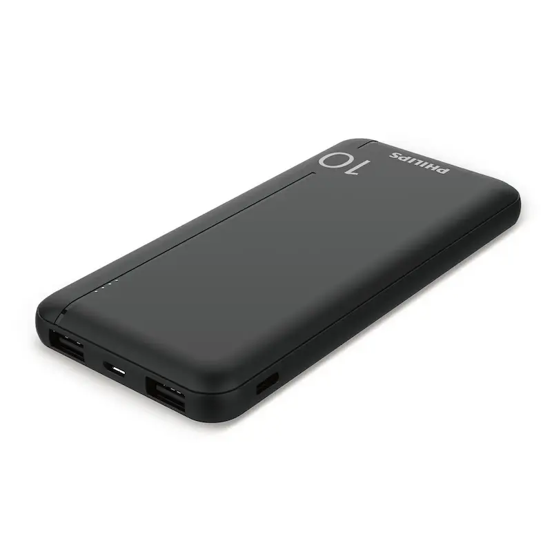 پاوربانک  فیلیپس PD و فست شارژ Philips 10000mAh مدل DLP1812PB 20W - مشکی (گارانتی دوساله سی آوا)