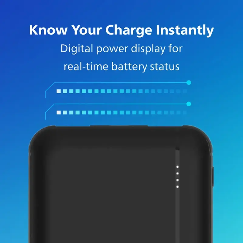 پاوربانک  فیلیپس PD و فست شارژ Philips 10000mAh مدل DLP1812PB 20W - مشکی (گارانتی دوساله سی آوا)