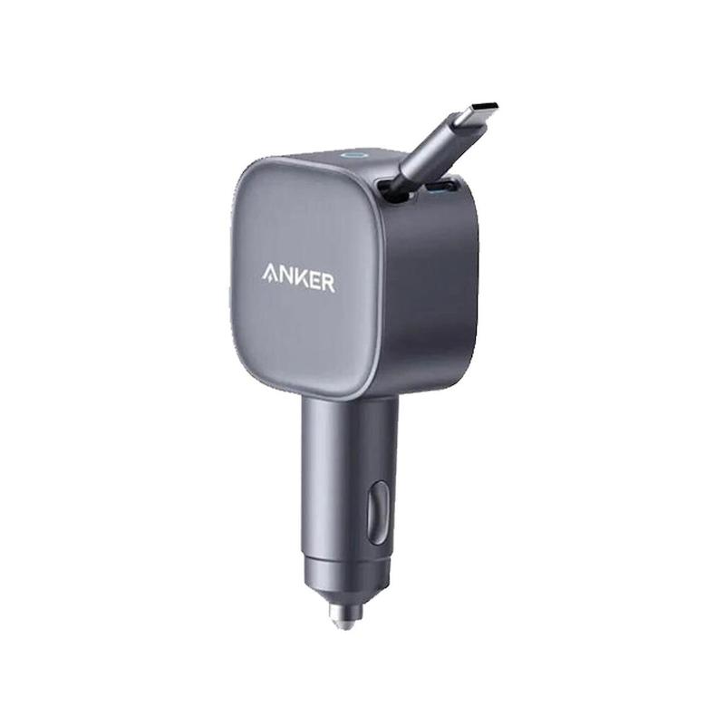 شارژر فندکی انکر فست دو پورت Anker مدل A2738PA2 75W به همراه کابل متصل Type-C - خاکستری (گارانتی شش ماهه شرکتی)