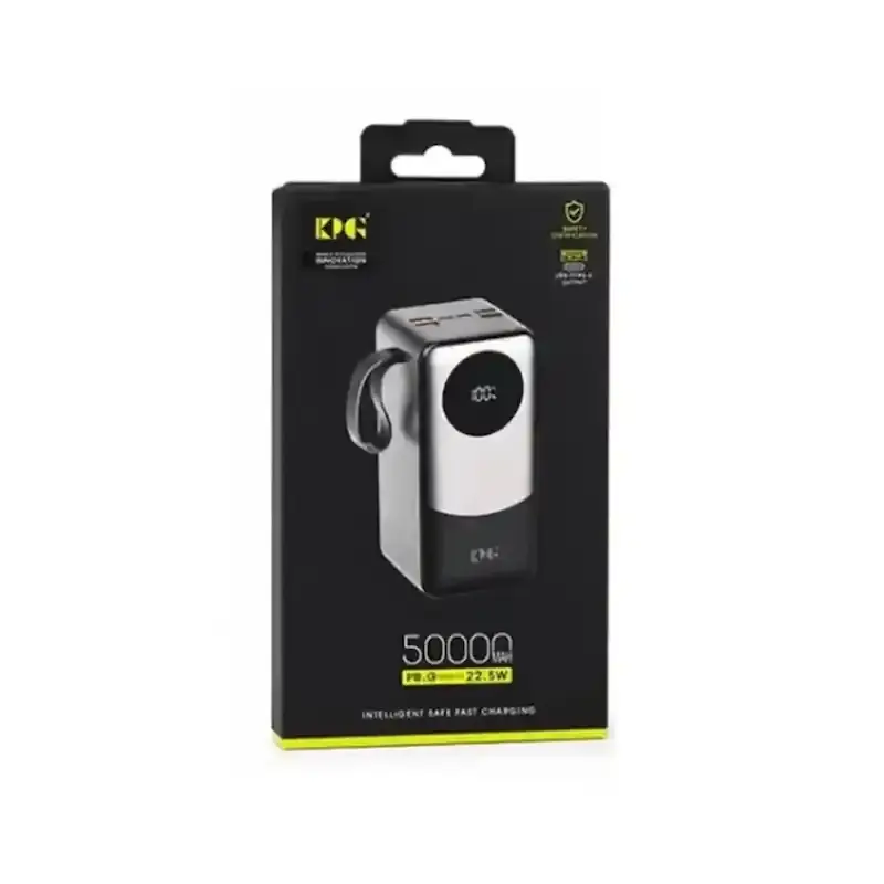 پاوربانک PD و فست شارژ KPG 50000mAh مدل KPG-502 22.5W - مشکی - kZN (گارانتی شش ماهه Kezen)