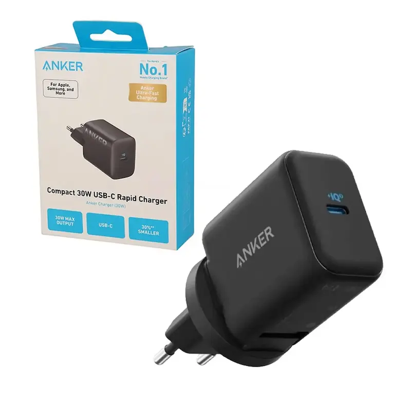 شارژر دیواری فست تک پورت انکر  مدل Compact A2640L11 30W - مشکی (گارانتی شش ماهه شرکتی)