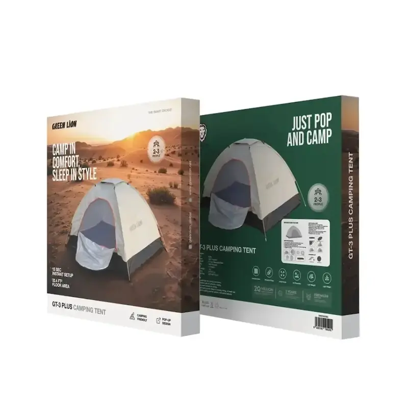 چادر کمپینگ و سفری ۳ نفره گرین لاین مدل GNGT3-PLUS (رنگ بژ)- گارانتی شرکتی