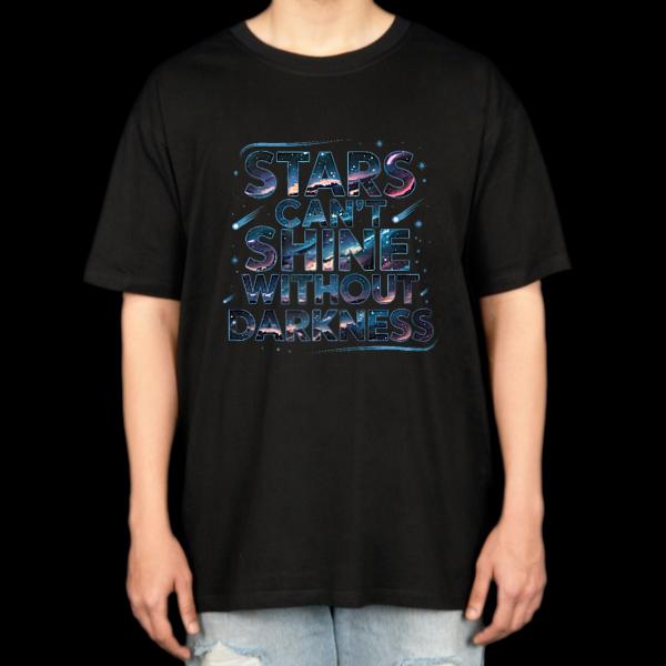 ✨ تیشرت مرغوب "ستاره‌ها بدون تاریکی نمی‌درخشند" ✨ کد: 1002