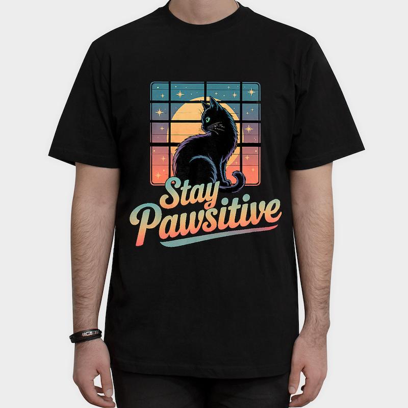 ✨ تیشرت "Stay Pawsitive" کد: 1011