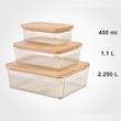 ظرف مستطیل شیار دار درب چوبی لیمون
