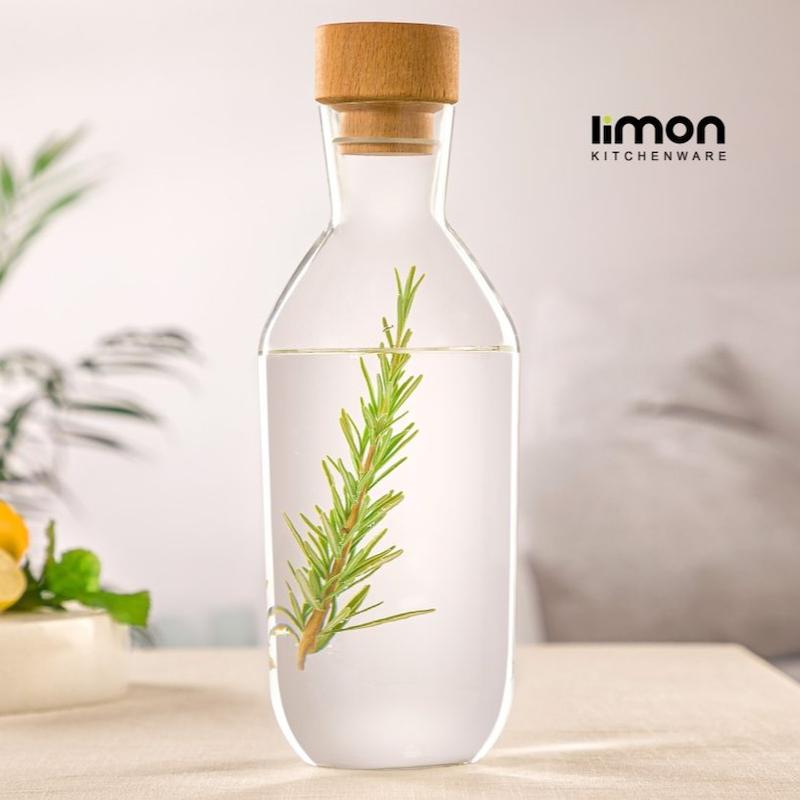 بطری ۱.۱ لیتر درب چوب لیمون