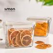ظرف شیشه ای مربع دربدار ۹۲۰ میلی لیتر لیمون
