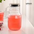 پارچ شیشه ای  شیار دار درب استیل لیمون 