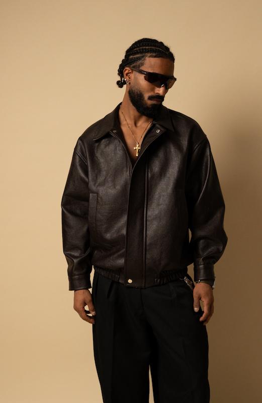faux leather jacket