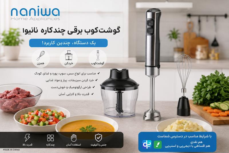 گوشکوب برقی 4 کاره استیل نانیوا