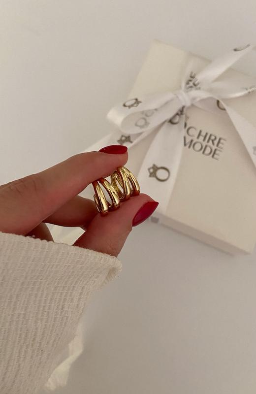 گوشواره حلقه ای تویین 14K