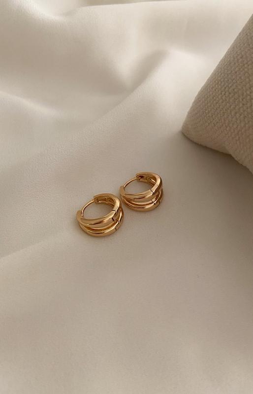  گوشواره حلقه ای تویین 18K