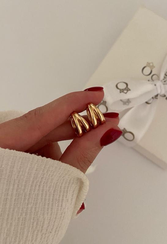  گوشواره حلقه ای تویین 18K