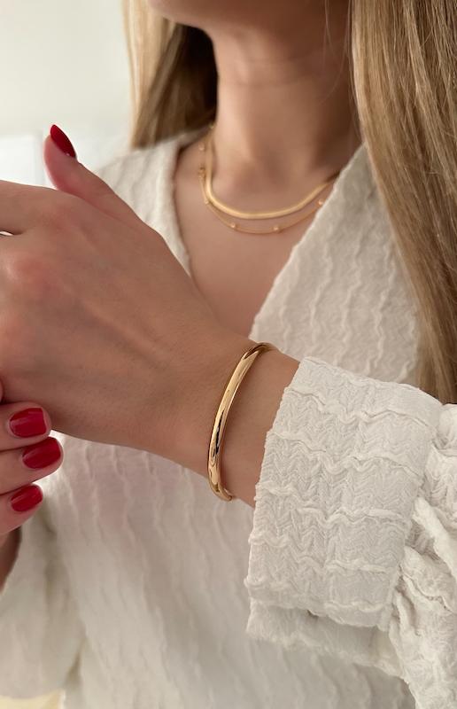 دستبند النگویی آینه ای بیضی
