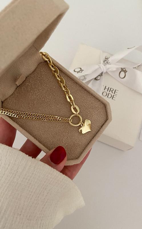 دستبند قلب دو زنجیر