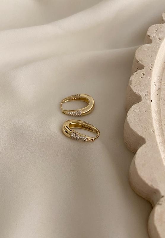 گوشواره حلقه ای دورو نگین