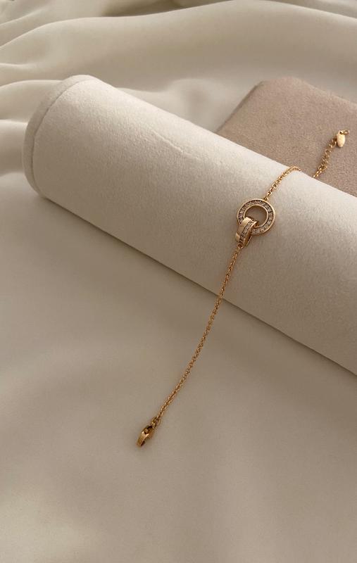 دستبند دو حلقه نگینی