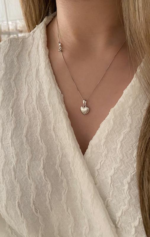 گردنبند قلب ساده سیلور