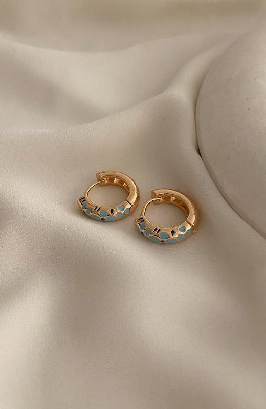 گوشواره میناکاری نیلی