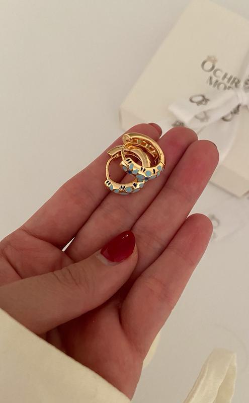 گوشواره میناکاری نیلی