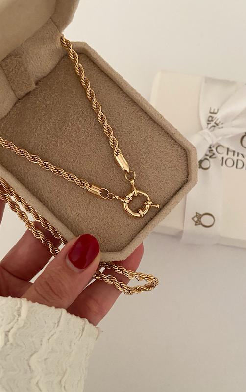 گردنبند طنابی 4ml با قفل ملوانی