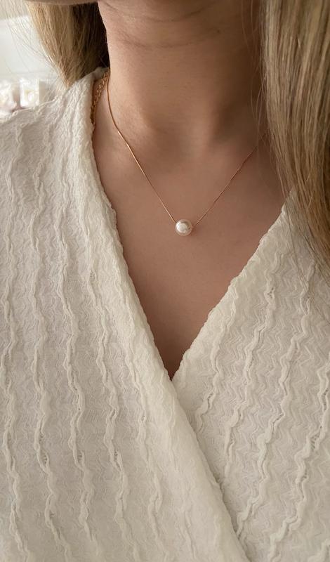 گردنبند تک مروارید زنجیر ونیزی